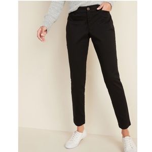 Black Mid-Rise Chino Pants